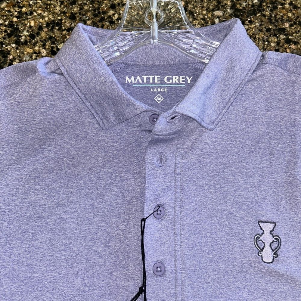 NEW Matte Grey Men’s Purple Polo Shirt
